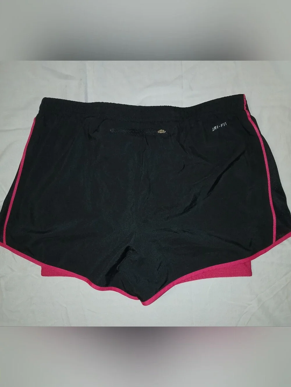 Nike Dri Fit Women’s Black Athletic Shorts with Pink Trim With Under Shorts